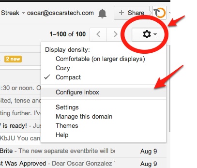 How to configure the new tabs in Gmail